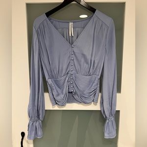 Anthropologie Button Blouse - light blue, size small